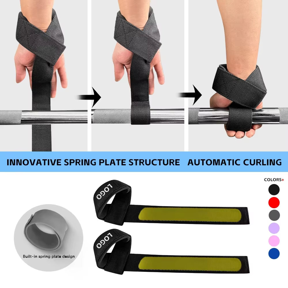 Innovation Automatic Curling Weightlifting Straps Professional Self Wrapping Gym Straps for Deadlifts Heavy Rows Pro