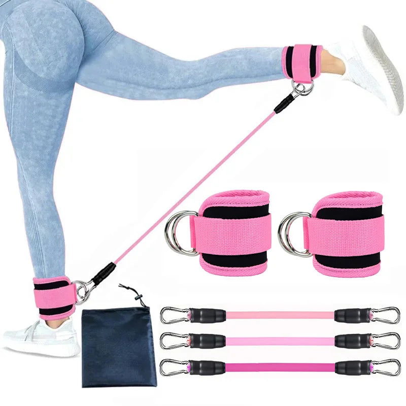 Fitness Workout Exercise Equipment Resistance Band Set Ankle Straps Yoga Elastic Fitness Bands for Gym Man and Woman Sport