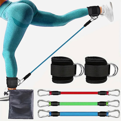Fitness Workout Exercise Equipment Resistance Band Set Ankle Straps Yoga Elastic Fitness Bands for Gym Man and Woman Sport