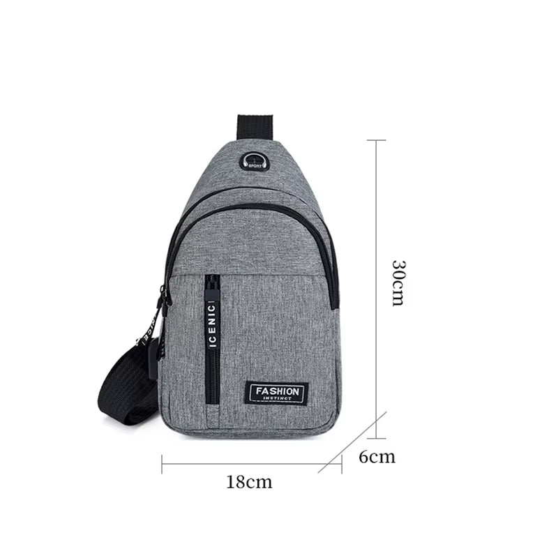 Men'S 600D Oxford Waterproof Crossbody Outdoor Sport Travel Chest Bag Casual Multifunction Phone Sling Bag Custom LOGO 10 PCSS