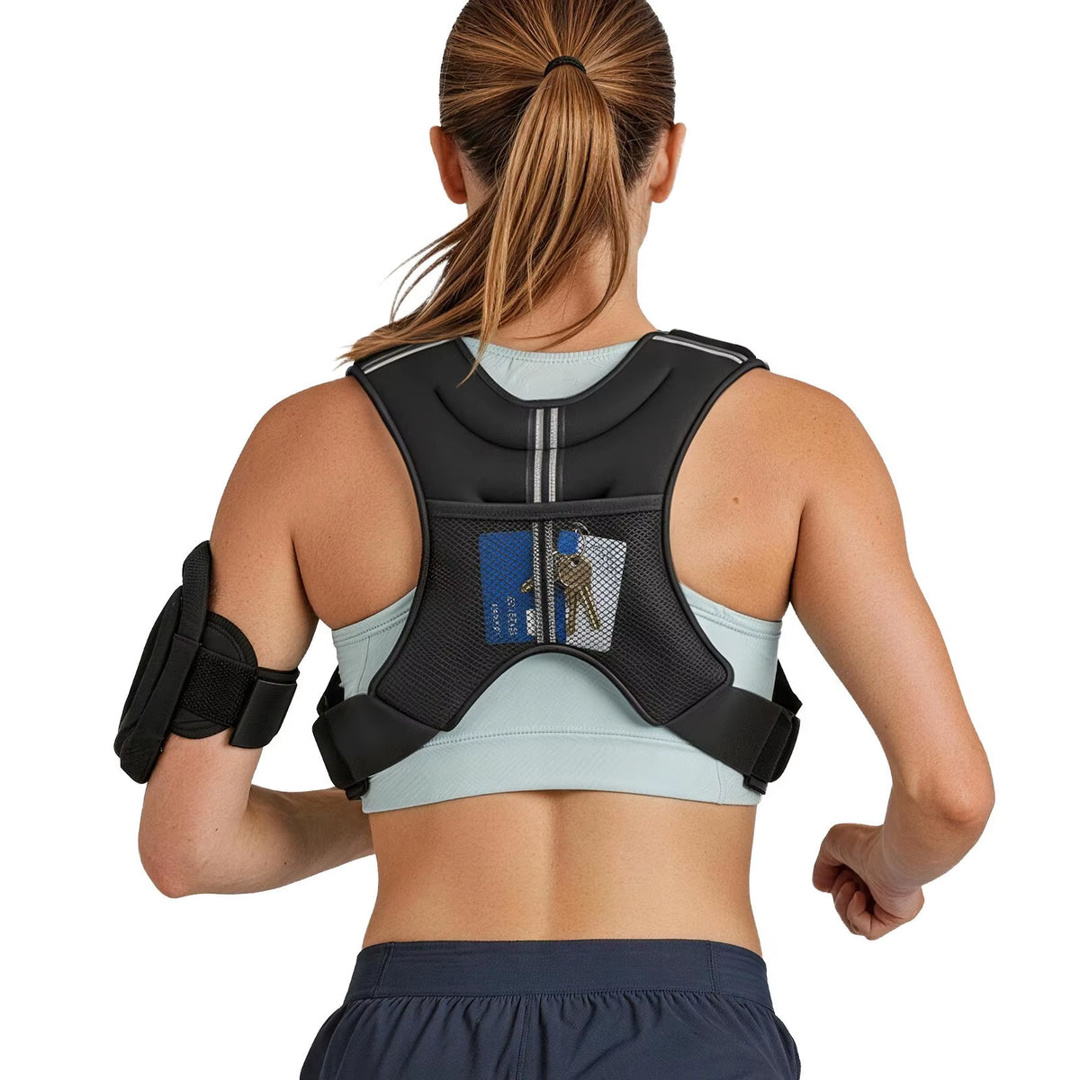 Reflective Stripe Adjustable Weighted Vest 6 Lbs Body Weight Vest Workout Equipment Strength for Men & Women 20Kg/30Kg Capacity