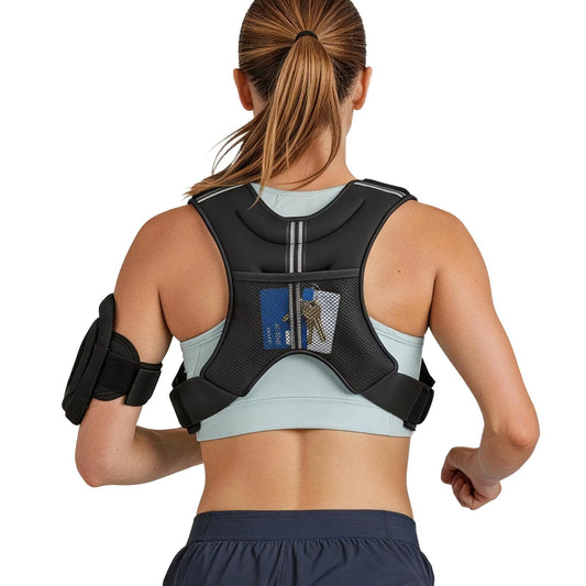 Reflective Stripe Adjustable Weighted Vest 6 Lbs Body Weight Vest Workout Equipment Strength for Men & Women 20Kg/30Kg Capacity