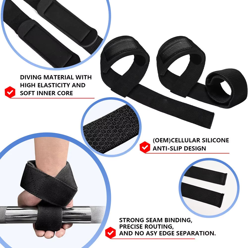 Innovation Automatic Curling Weightlifting Straps Professional Self Wrapping Gym Straps for Deadlifts Heavy Rows Pro