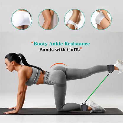Fitness Workout Exercise Equipment Resistance Band Set Ankle Straps Yoga Elastic Fitness Bands for Gym Man and Woman Sport