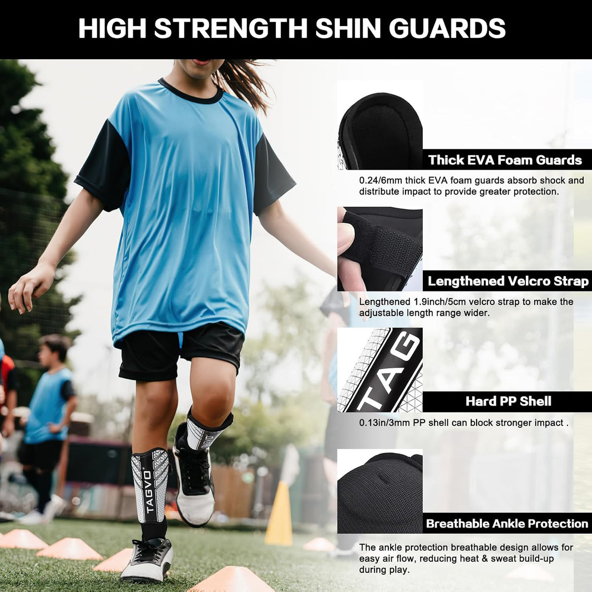 Soccer Shin Guards – Lightweight Protective Gear for Youth & Adults