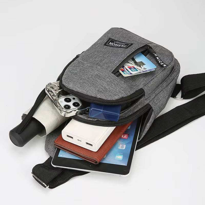 Men'S 600D Oxford Waterproof Crossbody Outdoor Sport Travel Chest Bag Casual Multifunction Phone Sling Bag Custom LOGO 10 PCSS
