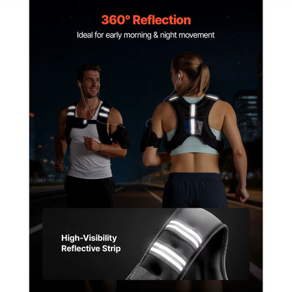 Reflective Stripe Adjustable Weighted Vest 6 Lbs Body Weight Vest Workout Equipment Strength for Men & Women 20Kg/30Kg Capacity