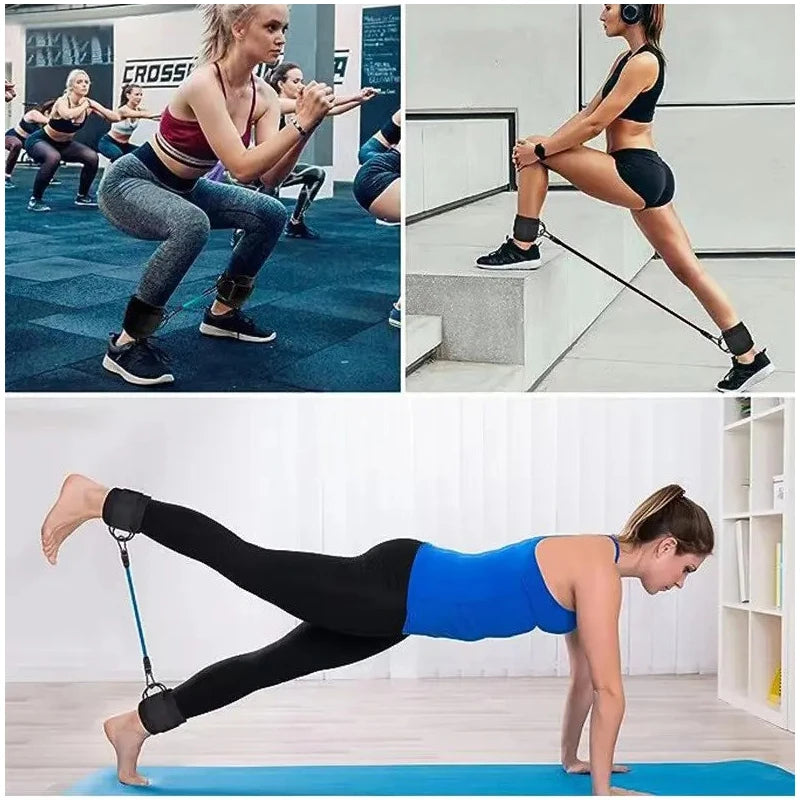 Fitness Workout Exercise Equipment Resistance Band Set Ankle Straps Yoga Elastic Fitness Bands for Gym Man and Woman Sport