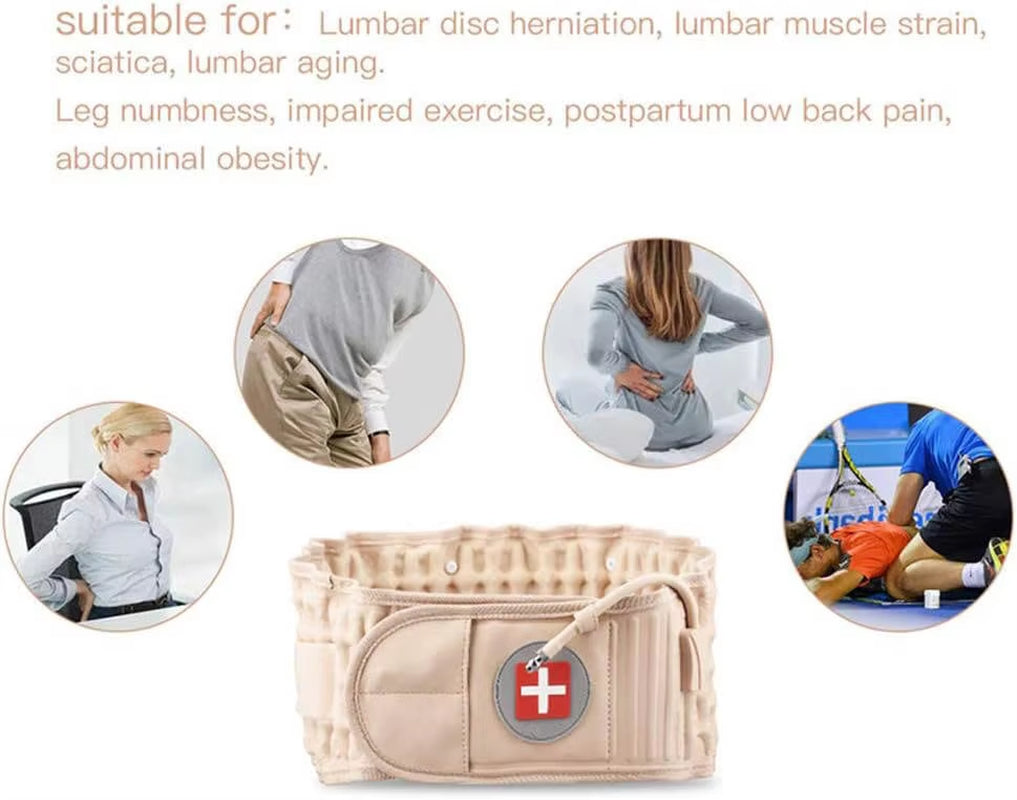 Decompression Back Belt Waist Massager for Back Pain Relief Spinal Lumbar Inflatable Traction Device Air Waist Support Brace