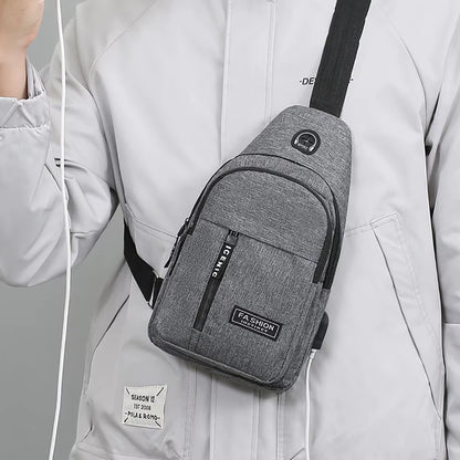 Men'S 600D Oxford Waterproof Crossbody Outdoor Sport Travel Chest Bag Casual Multifunction Phone Sling Bag Custom LOGO 10 PCSS